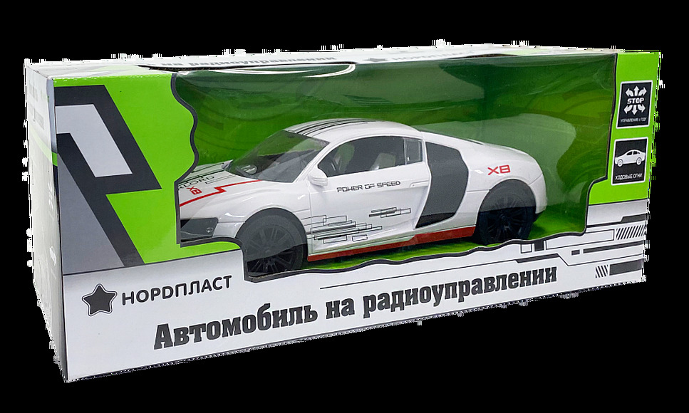 Автомобиль РУ НОРДПЛАСТ арт.9/0014, свет.фары, 1:16, белый