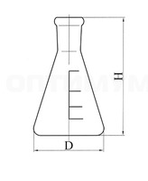 Колба коническая со шлифом 150 мл