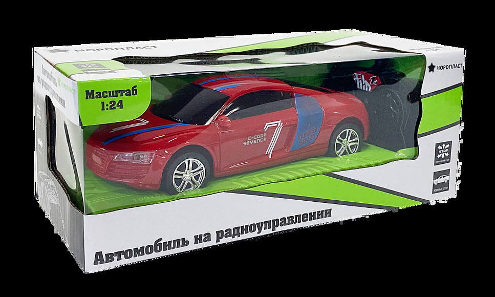 Автомобиль РУ НОРДПЛАСТ арт.9/0006, свет.фары, 1:24, красный