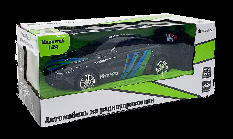 Автомобиль РУ НОРДПЛАСТ арт.9/0002, свет.фары, 1:24, черный